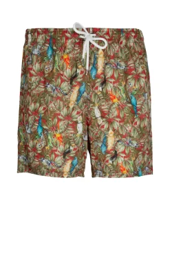 Shorts mare uomo Made in Italy motivo giungla