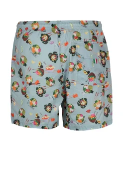 Shorts mare uomo Made in Italy motivo ramen