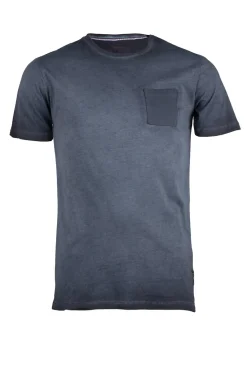 T-shirt con taschino in cotone oil wash