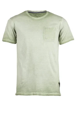 T-shirt con taschino in cotone oil wash