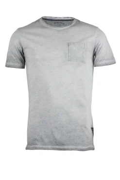 T-shirt con taschino in cotone oil wash