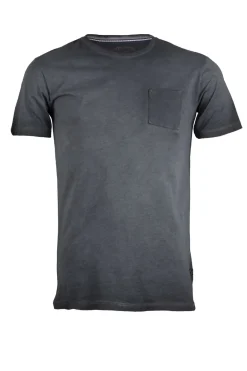 T-shirt con taschino in cotone oil wash