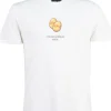 T-shirt Ghit Milano tinta unita con stampa uovo su petto e schiena
