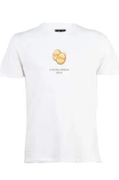 T-shirt Ghit Milano tinta unita con stampa uovo su petto e schiena