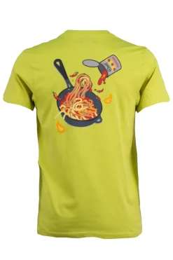 T-shirt Ghit Milano tinta unita con stampa spaghetti all'assassina su petto e schiena