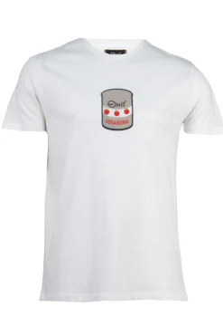 T-shirt Ghit Milano tinta unita con stampa spaghetti all'assassina su petto e schiena