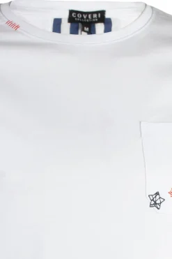 T-Shirt girocollo con ricami a contrasto