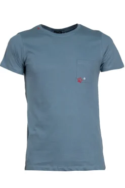 T-Shirt girocollo con ricami a contrasto