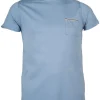 T-shirt girocollo con taschino e profili in contrasto