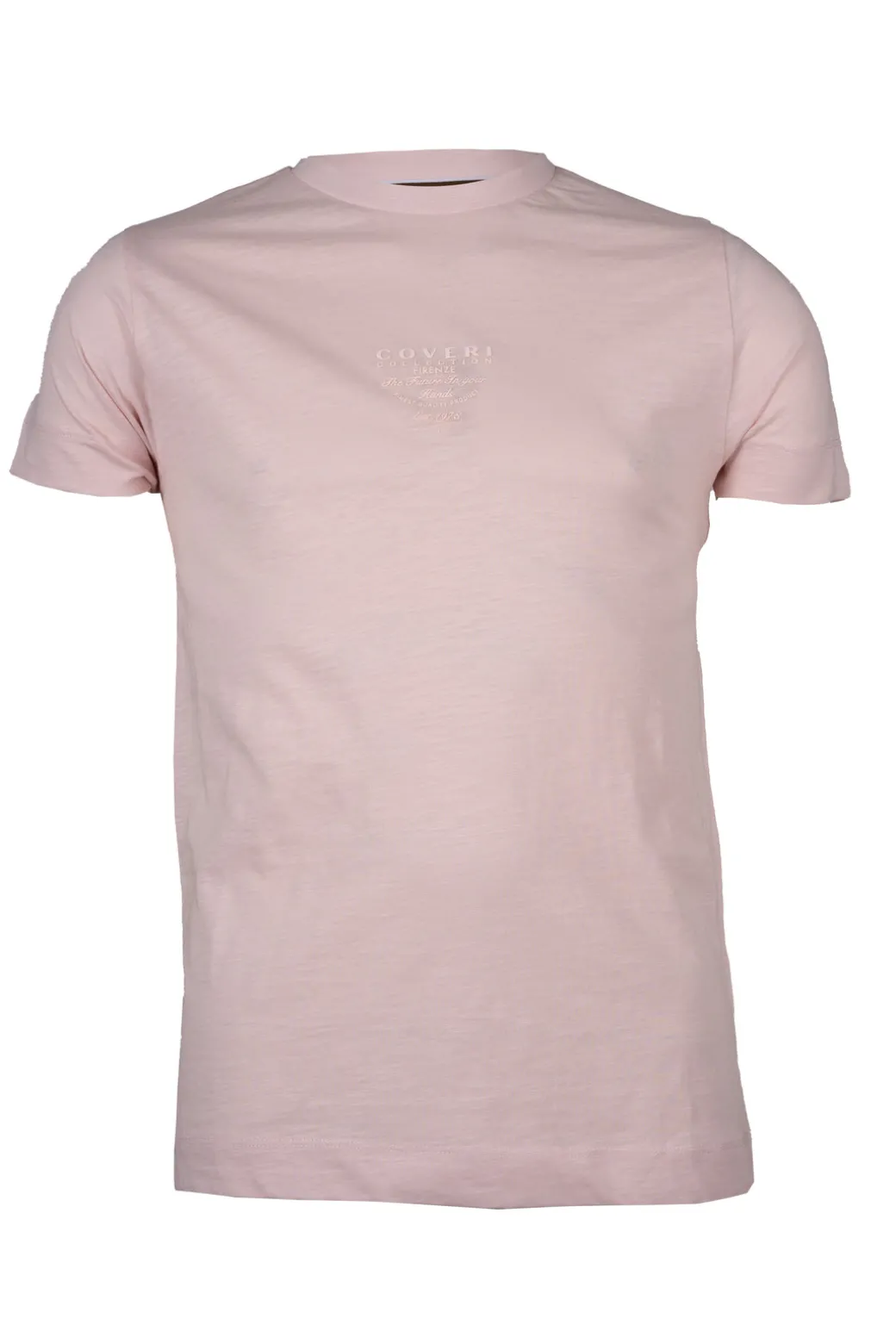T-shirt girocollo in cotone pastello con stampa hd sul petto