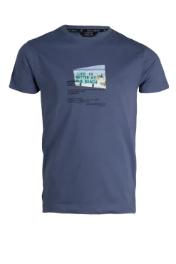 T-shirt girocollo manica corta con stampa sul petto