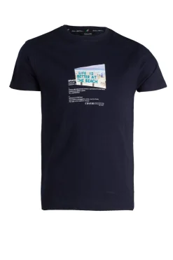 T-shirt girocollo manica corta con stampa sul petto