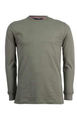 T-shirt girocollo manica lunga con taping interno collo