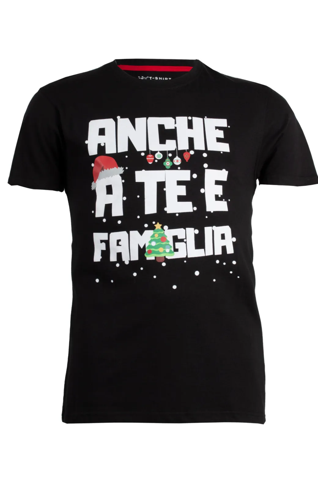 T-shirt manica corta con stampa natalizia