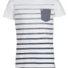 T-shirt rigata uomo in cotone tinta unita