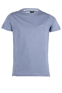 T-Shirt tinta unita con ricami a contrasto