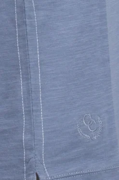 T-Shirt tinta unita con ricami a contrasto
