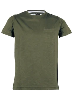 T-Shirt tinta unita con ricami a contrasto
