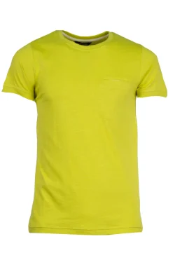 T-Shirt tinta unita con ricami a contrasto