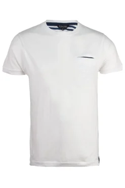 T-Shirt tinta unita con ricami a contrasto