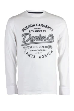 T-Shirt uomo manica lunga e stampa maxi a contrasto